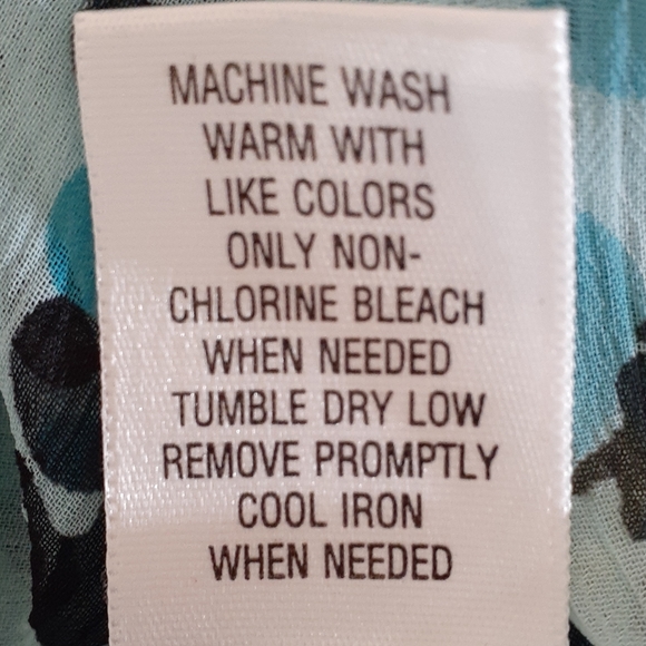 Top, Blouse, button up, blue & white, polyester, apt. 9 - Picture 8 of 8